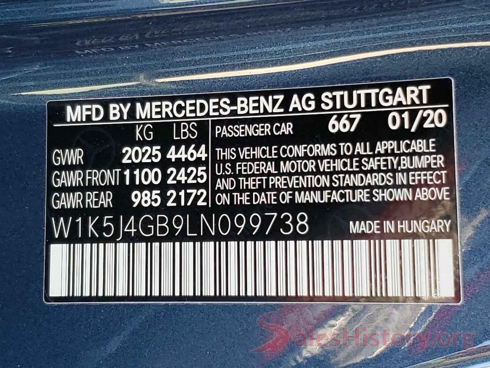 W1K5J4GB9LN099738 2020 MERCEDES-BENZ C CLASS