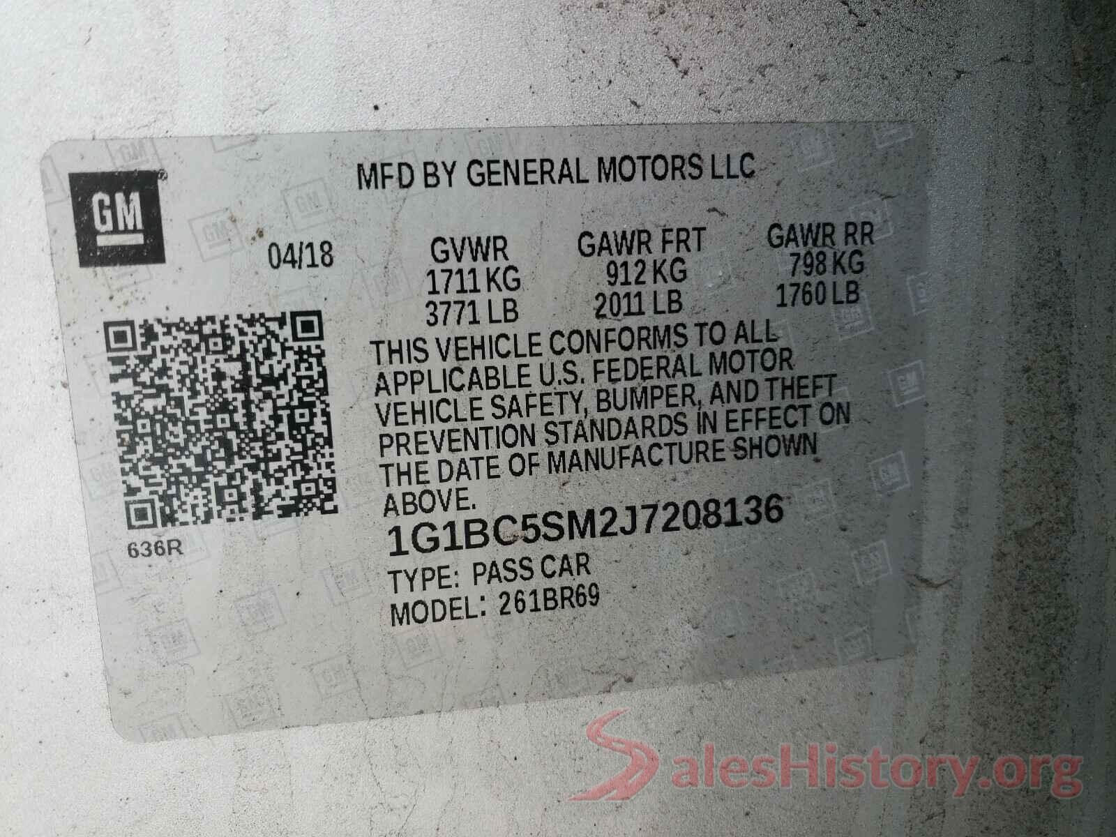 1G1BC5SM2J7208136 2018 CHEVROLET CRUZE