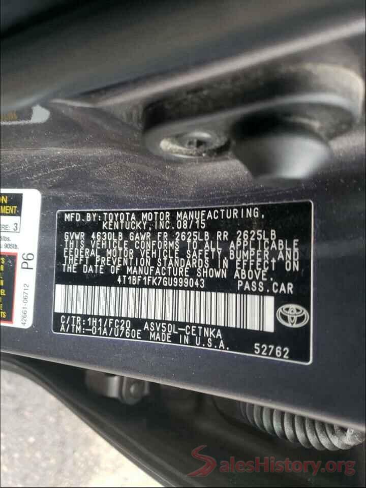 4T1BF1FK7GU999043 2016 TOYOTA CAMRY