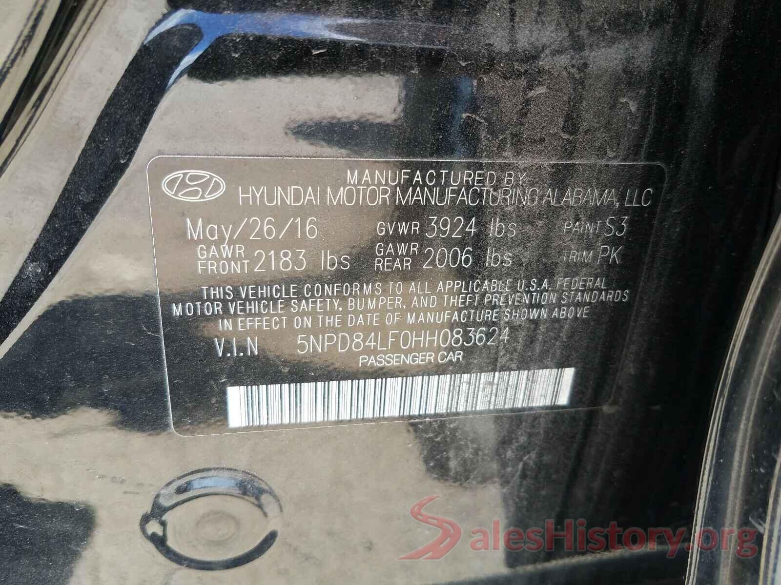 5NPD84LF0HH083624 2017 HYUNDAI ELANTRA