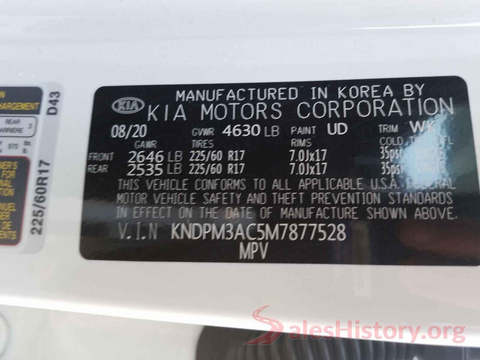 KNDPM3AC5M7877528 2021 KIA SPORTAGE