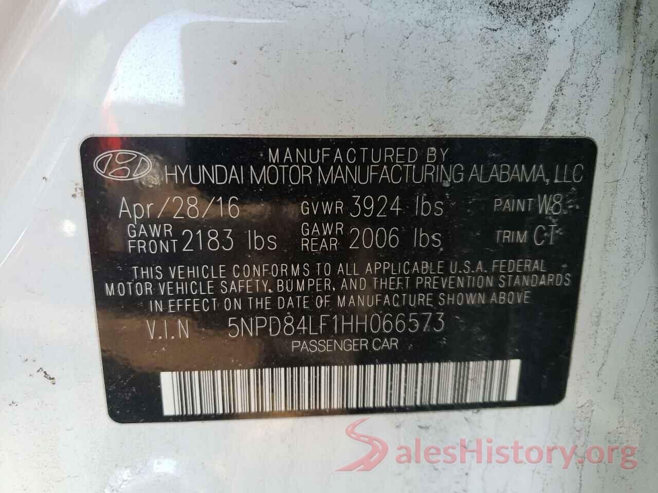 5NPD84LF1HH066573 2017 HYUNDAI ELANTRA