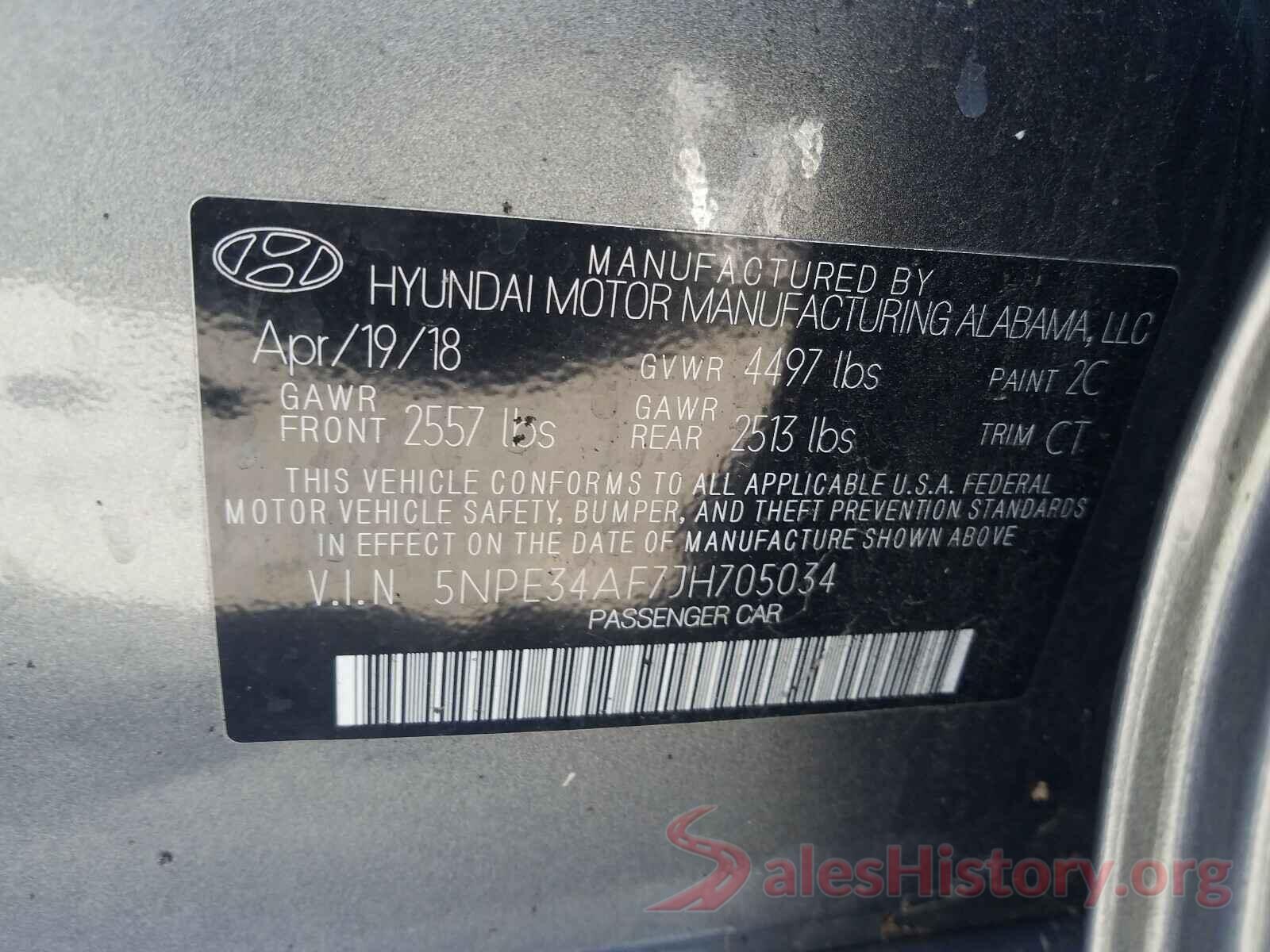 5NPE34AF7JH705034 2018 HYUNDAI SONATA