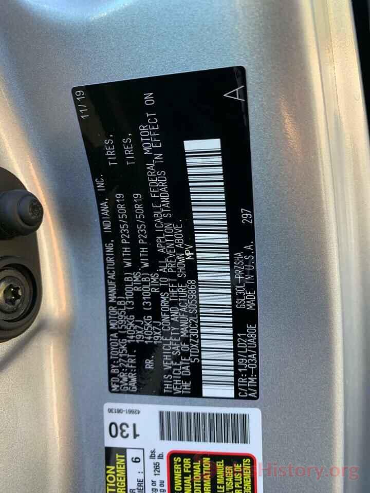 5TDXZ3DC2LS059868 2020 TOYOTA SIENNA