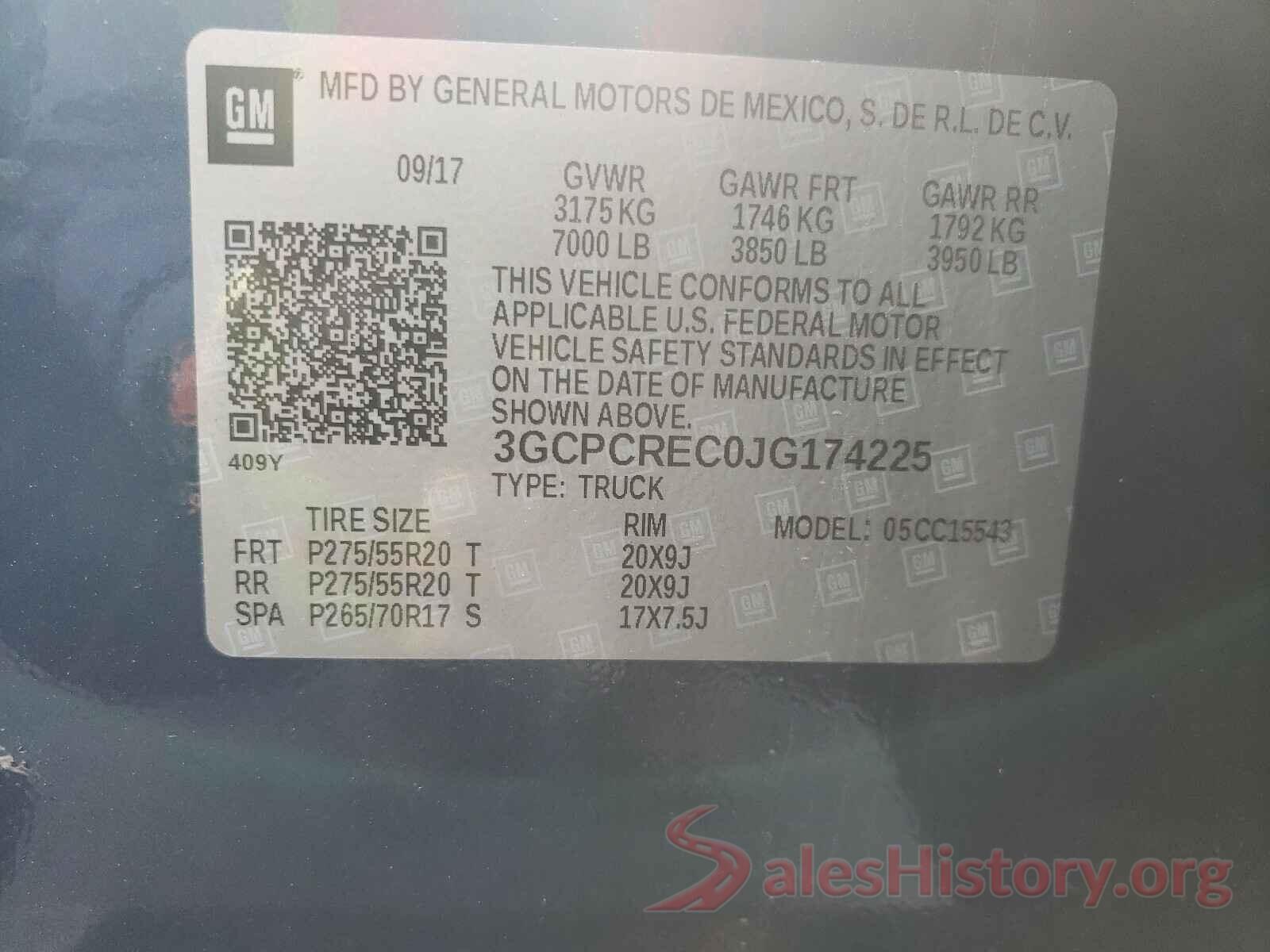 3GCPCREC0JG174225 2018 CHEVROLET SILVERADO