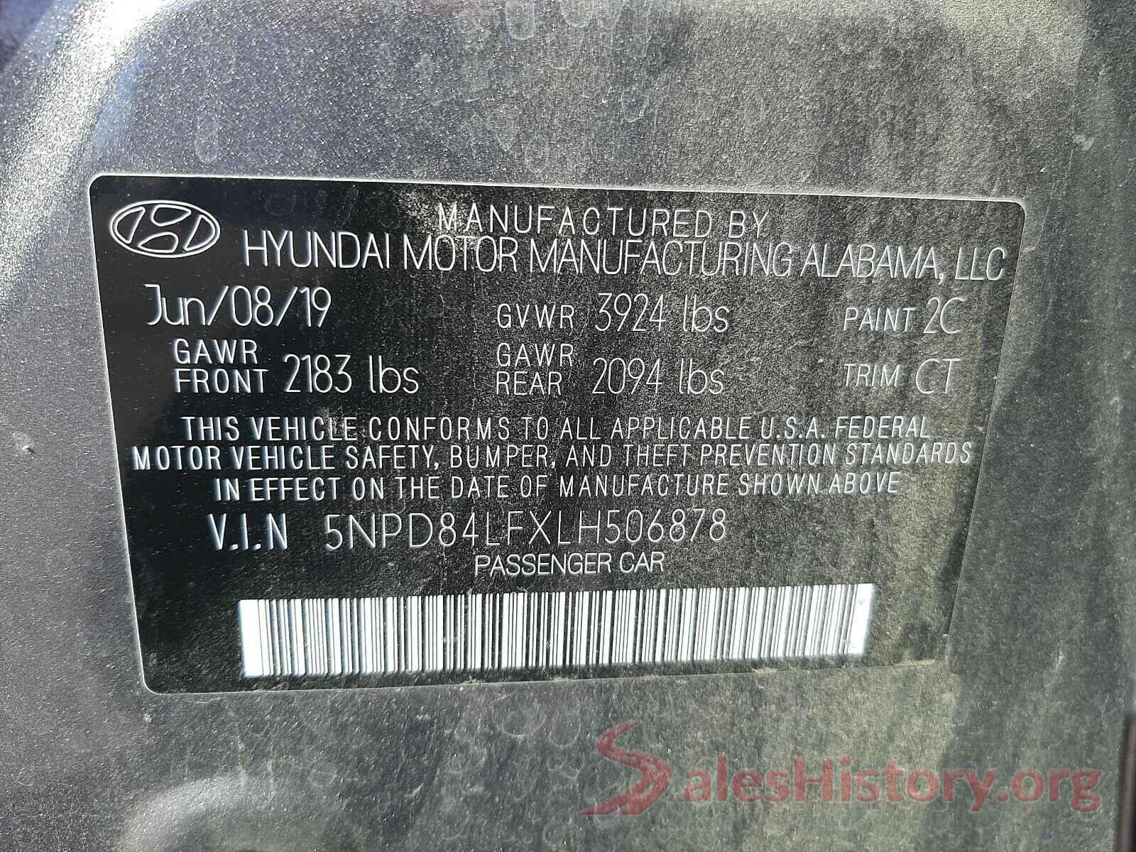 5NPD84LFXLH506878 2020 HYUNDAI ELANTRA