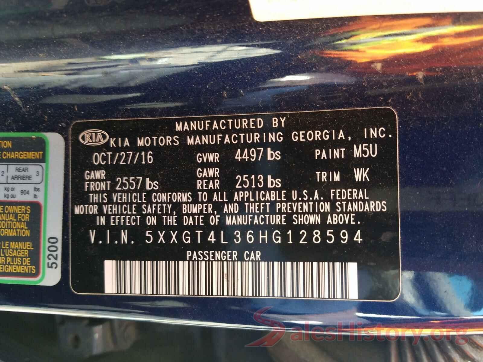 5XXGT4L36HG128594 2017 KIA OPTIMA