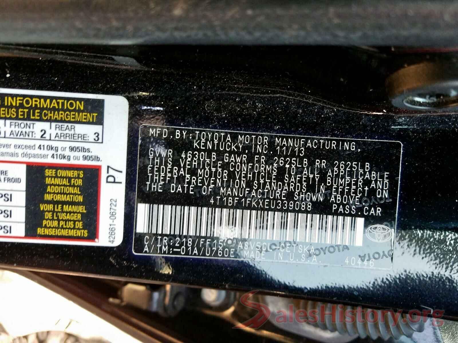 4T1BF1FKXEU339088 2014 TOYOTA CAMRY