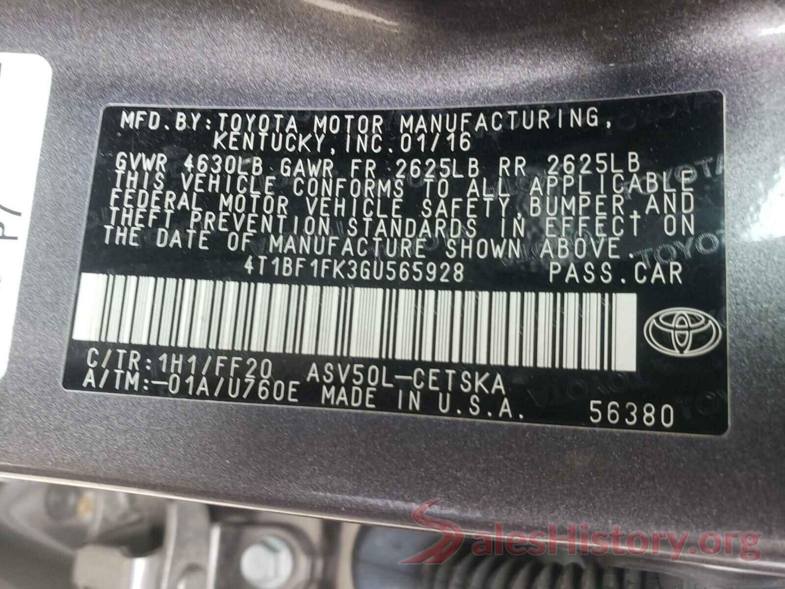 4T1BF1FK3GU565928 2016 TOYOTA CAMRY