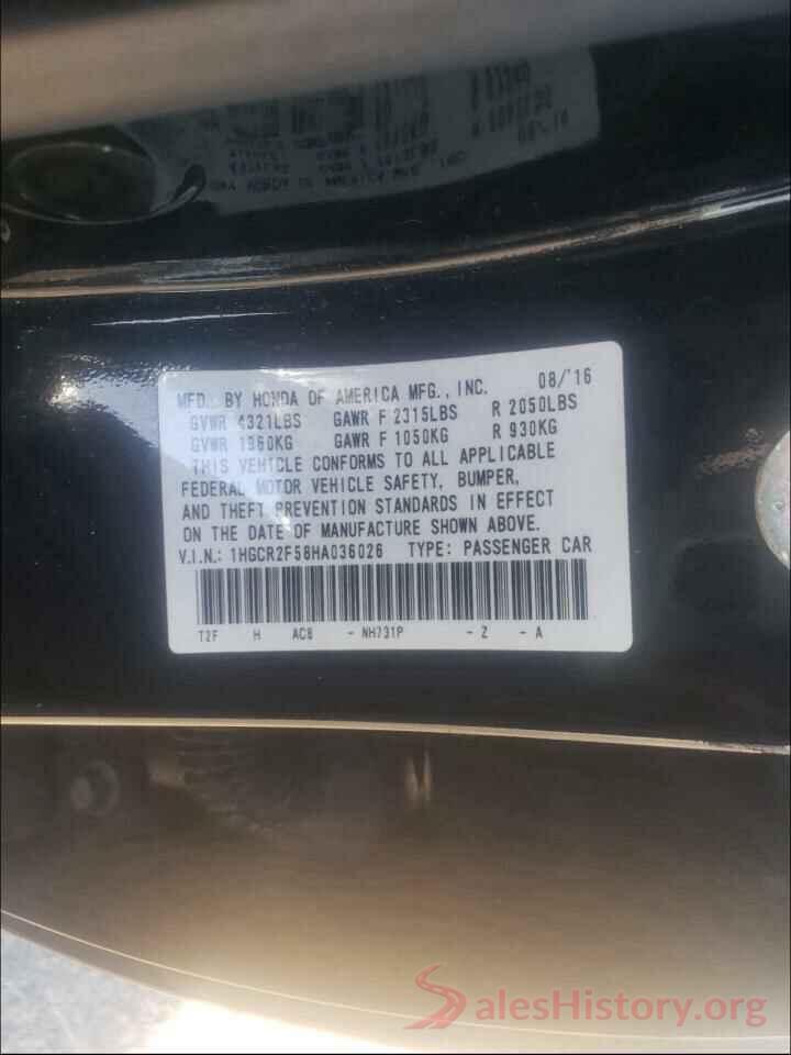 1HGCR2F58HA036026 2017 HONDA ACCORD