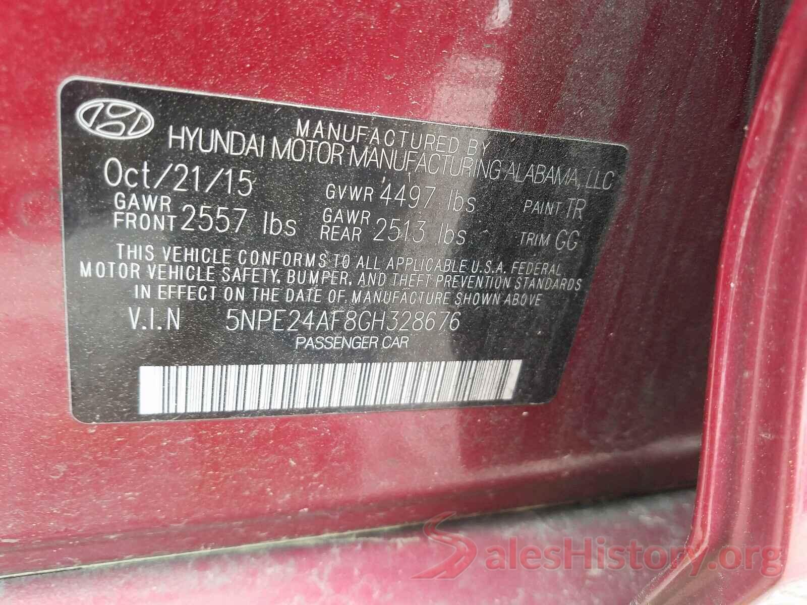 5NPE24AF8GH328676 2016 HYUNDAI SONATA