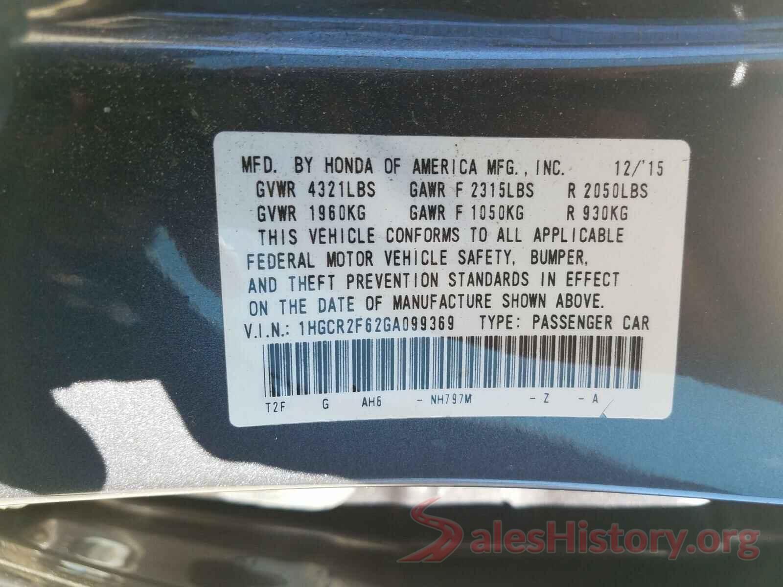 1HGCR2F62GA099369 2016 HONDA ACCORD