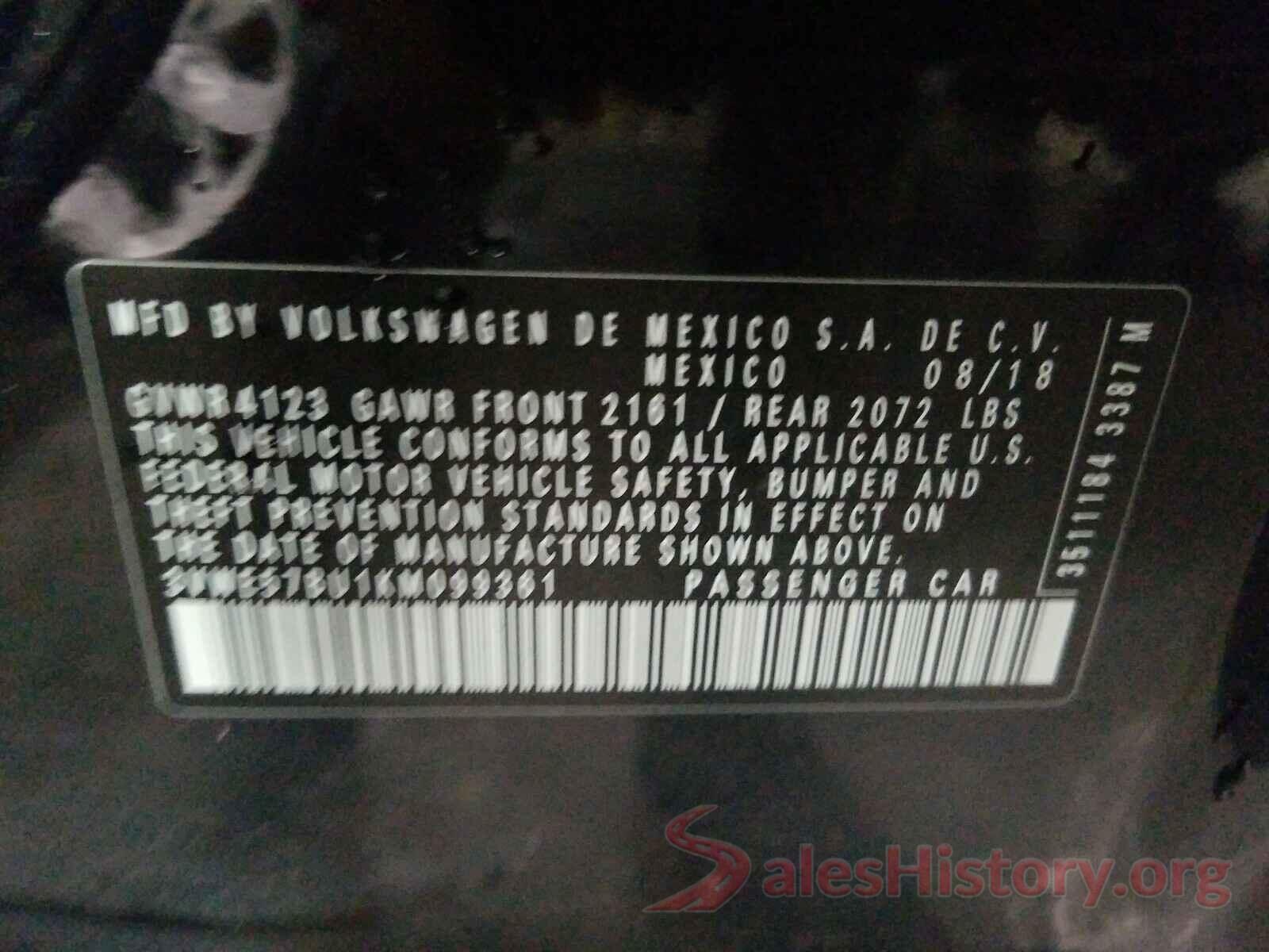 3VWE57BU1KM099361 2019 VOLKSWAGEN JETTA