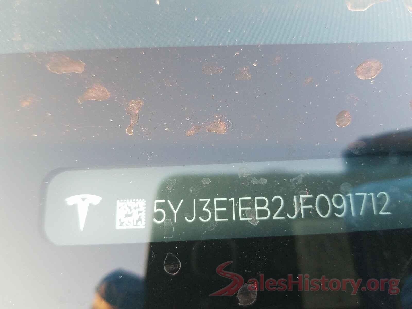 5YJ3E1EB2JF091712 2018 TESLA MODEL 3