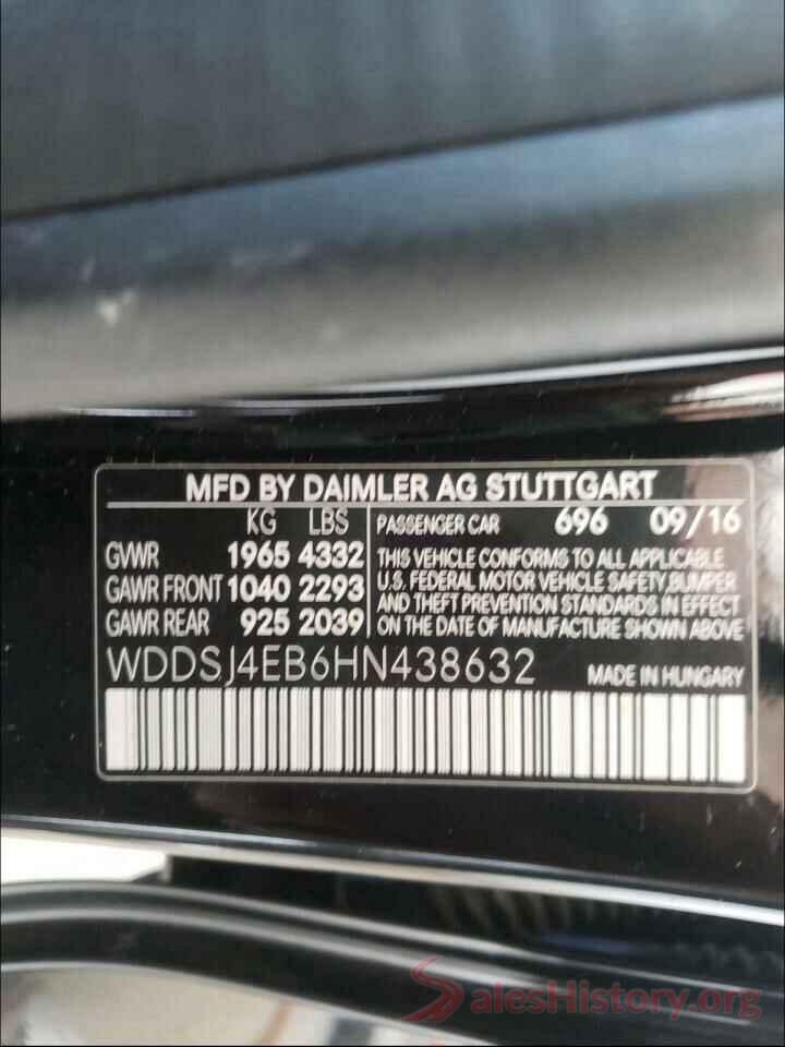 WDDSJ4EB6HN438632 2017 MERCEDES-BENZ C CLASS