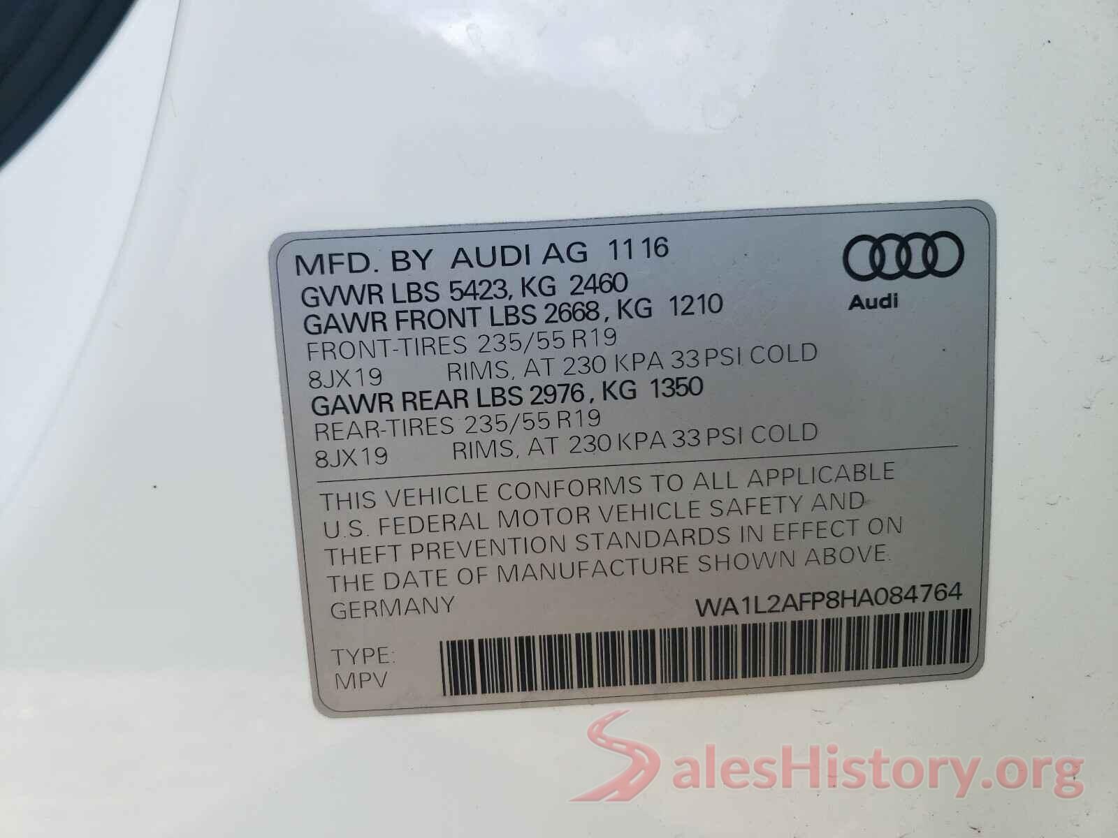 WA1L2AFP8HA084764 2017 AUDI Q5