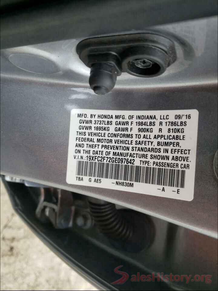 19XFC2F72GE097642 2016 HONDA CIVIC