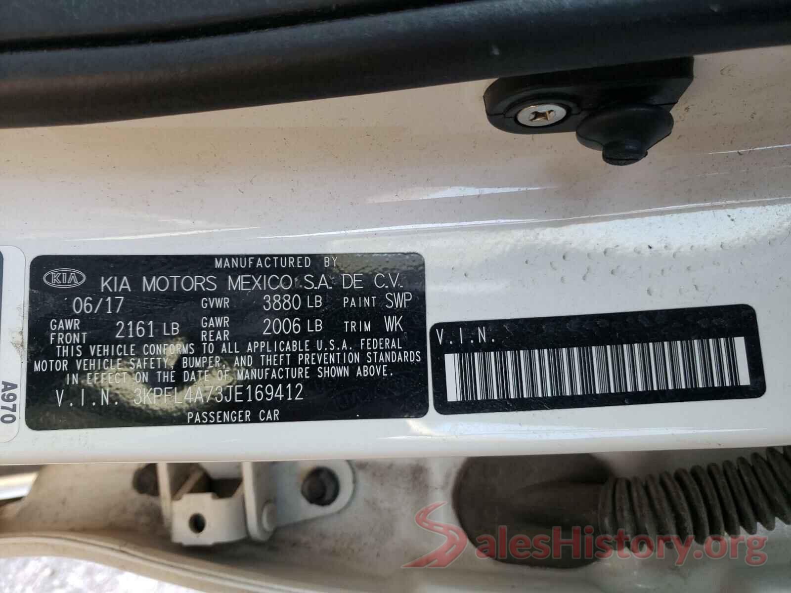 3KPFL4A73JE169412 2018 KIA FORTE