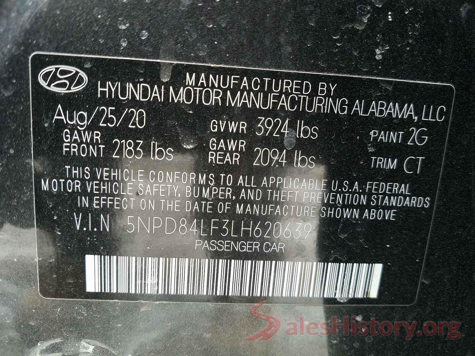 5NPD84LF3LH620639 2020 HYUNDAI ELANTRA