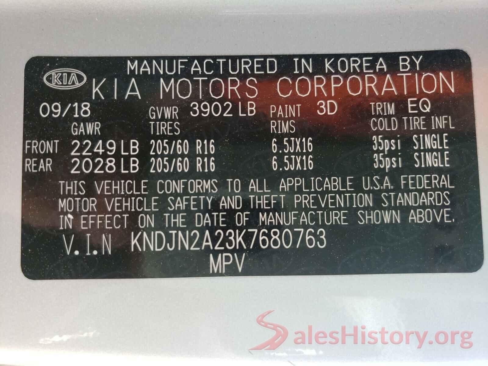 KNDJN2A23K7680763 2019 KIA SOUL