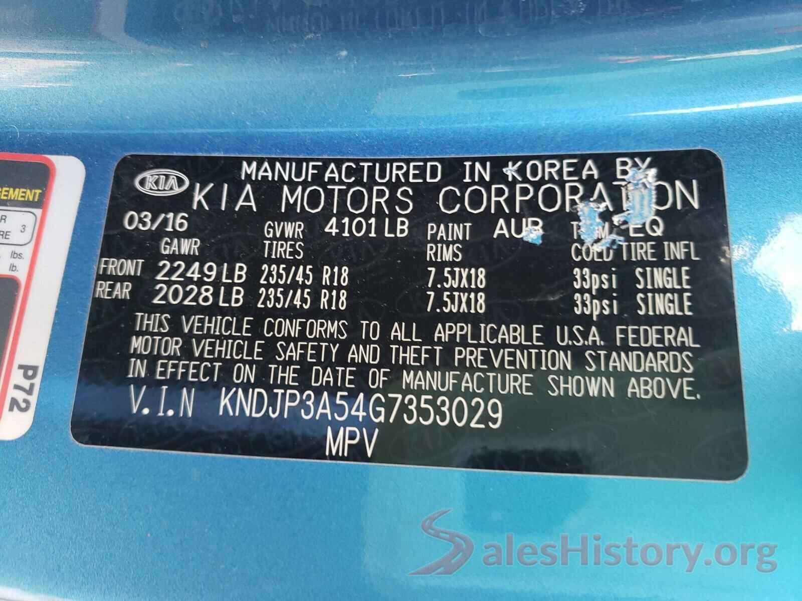 KNDJP3A54G7353029 2016 KIA SOUL