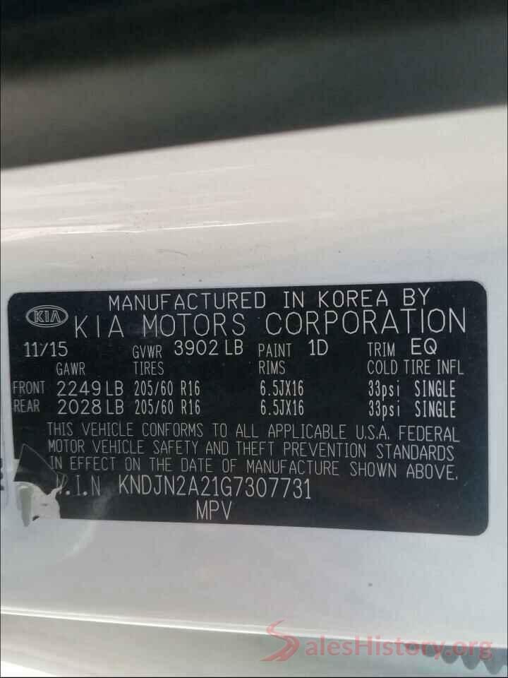 KNDJN2A21G7307731 2016 KIA SOUL