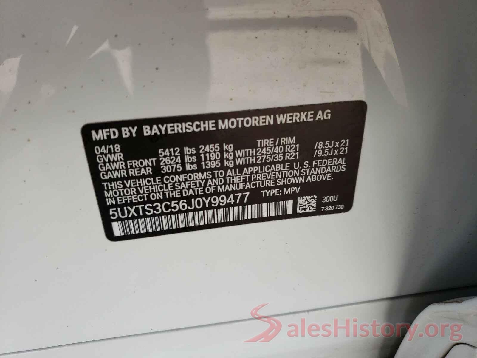 5UXTS3C56J0Y99477 2018 BMW X3