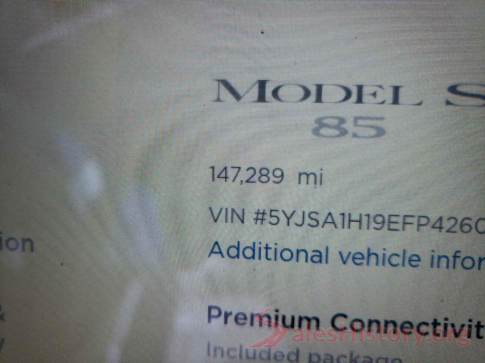 5YJSA1H19EFP42608 2014 TESLA MODEL S