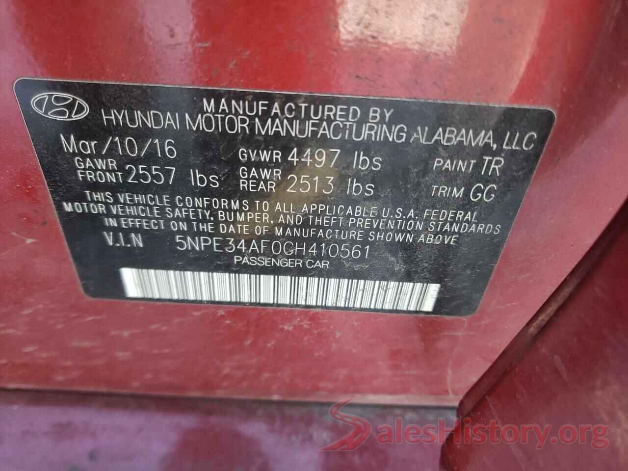 5NPE34AF0GH410561 2016 HYUNDAI SONATA