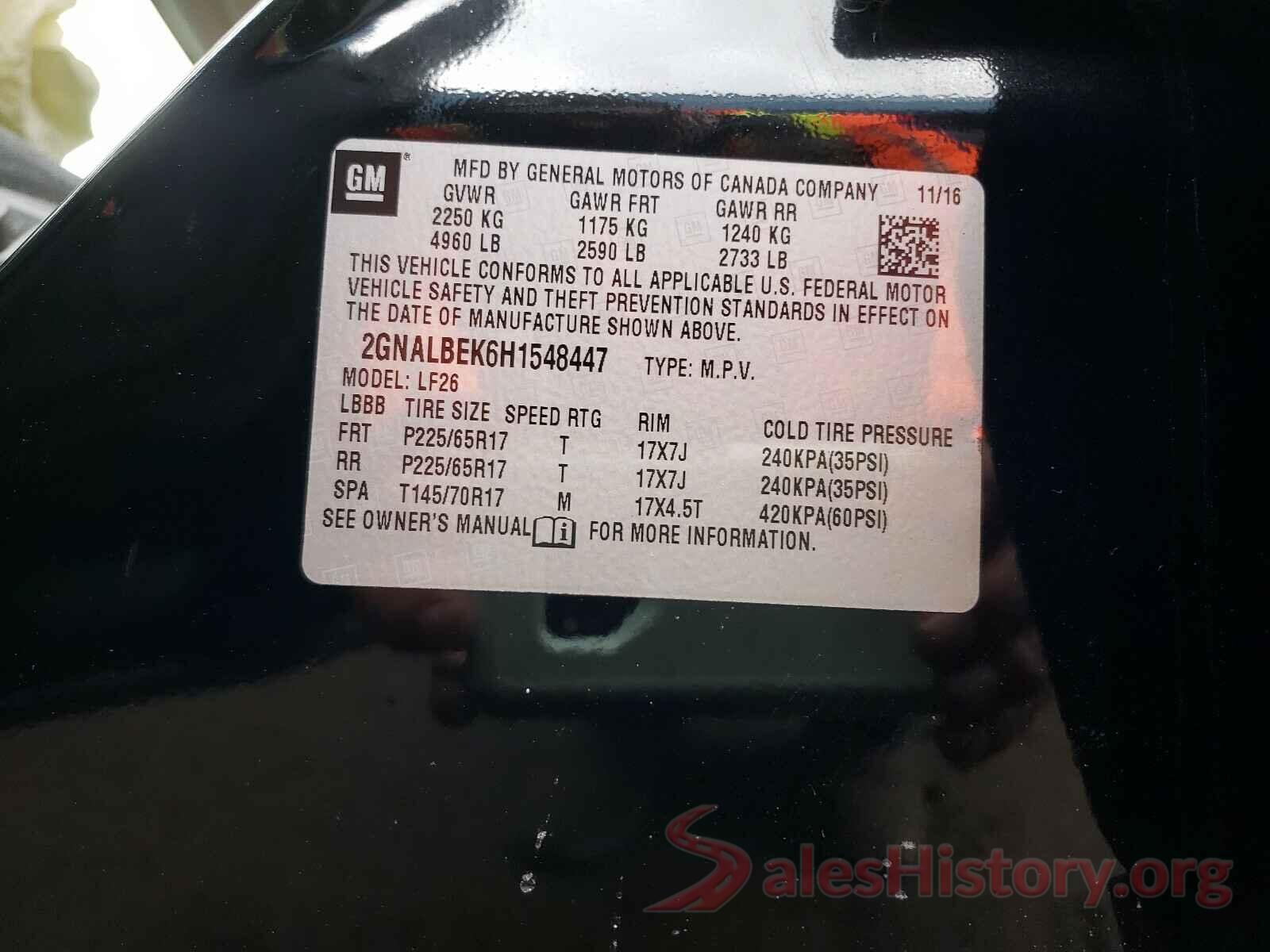 2GNALBEK6H1548447 2017 CHEVROLET EQUINOX