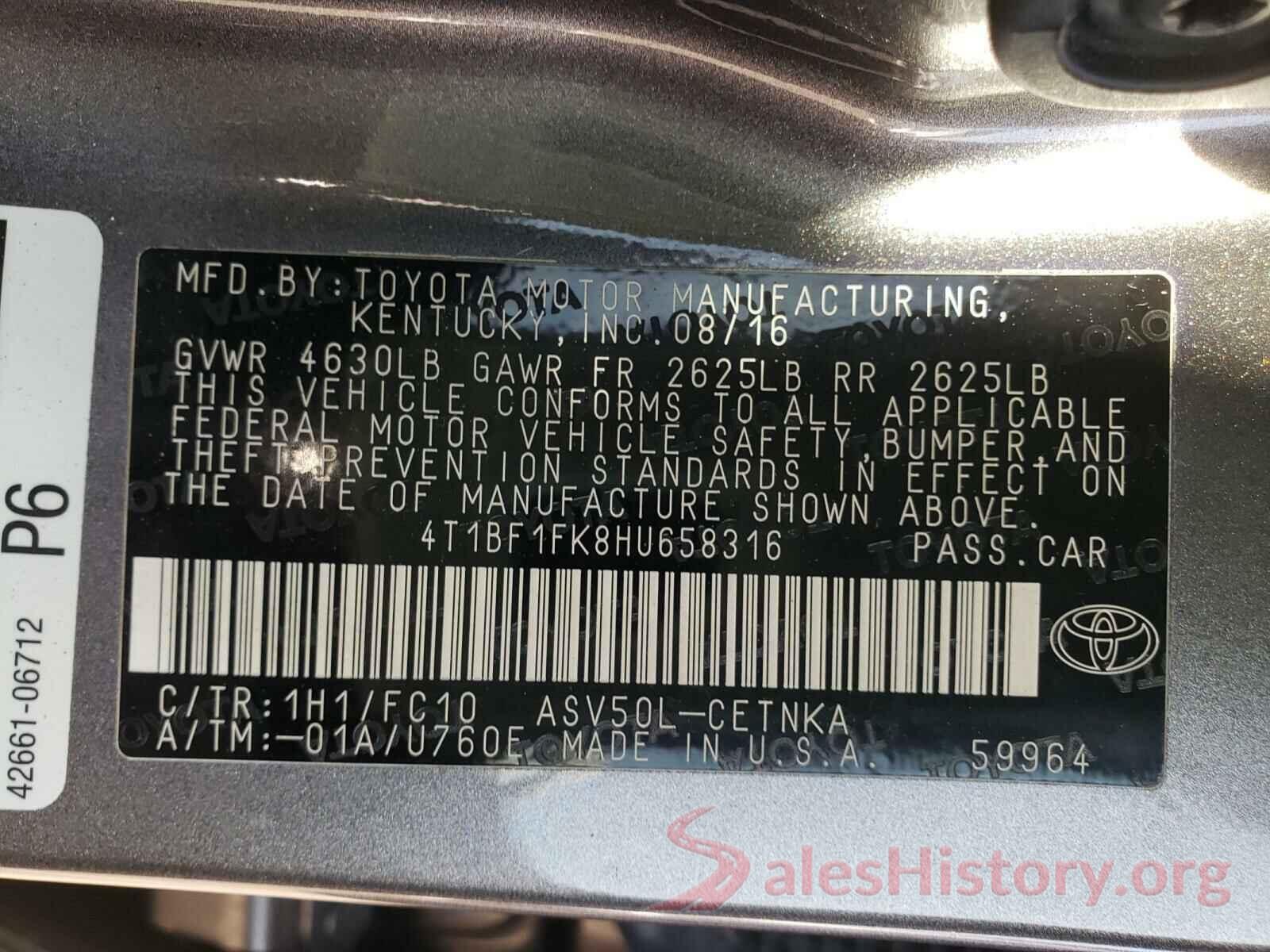 4T1BF1FK8HU658316 2017 TOYOTA CAMRY