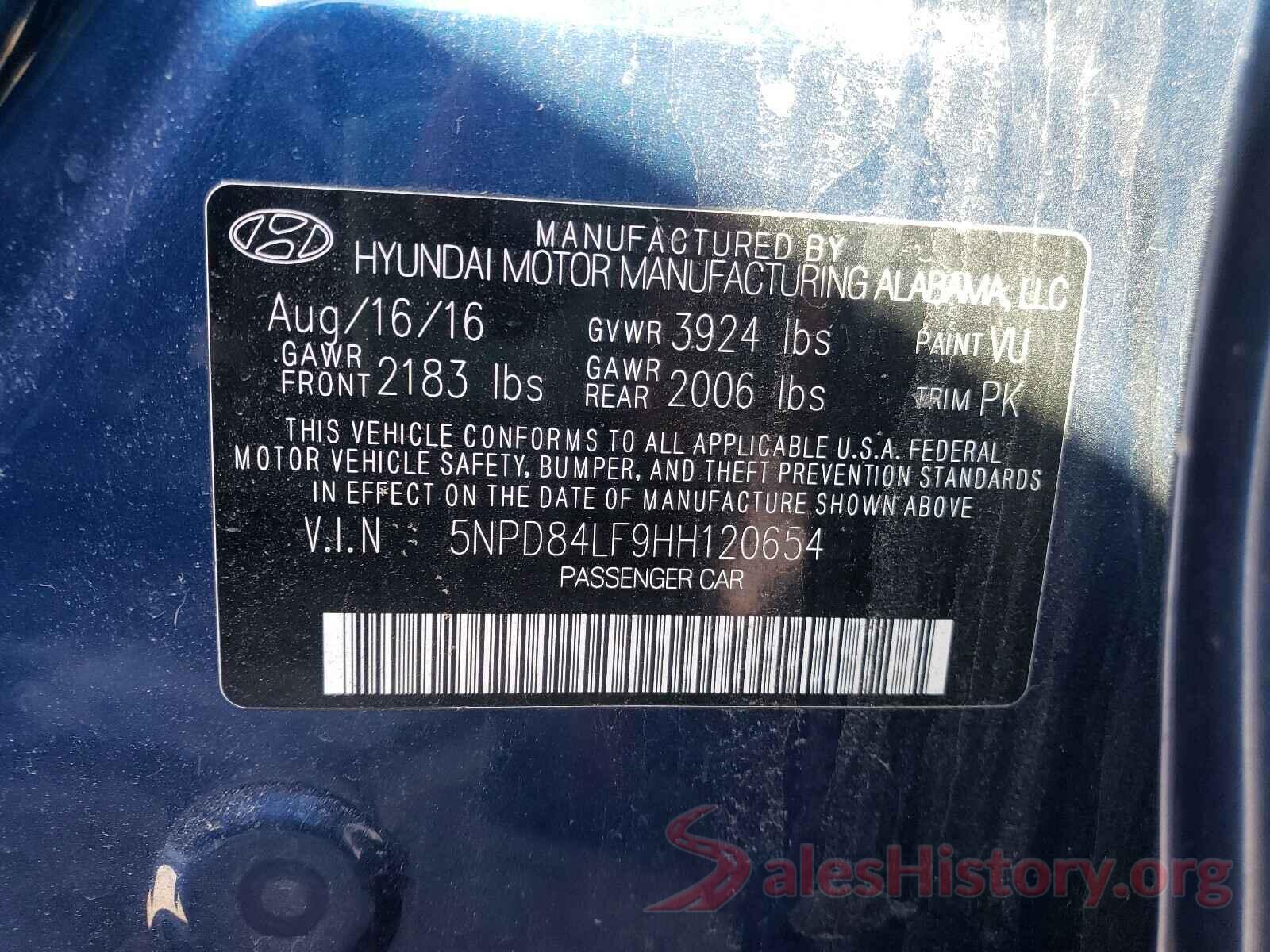 5NPD84LF9HH120654 2017 HYUNDAI ELANTRA