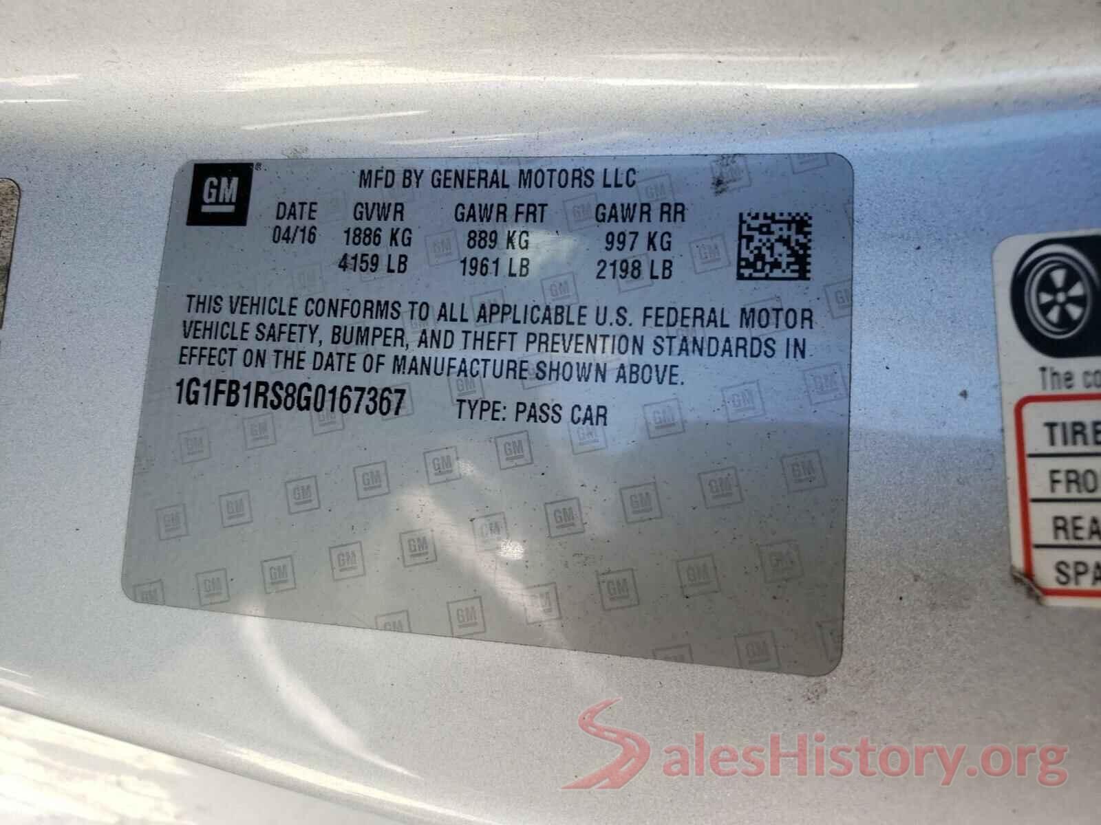 1G1FB1RS8G0167367 2016 CHEVROLET CAMARO