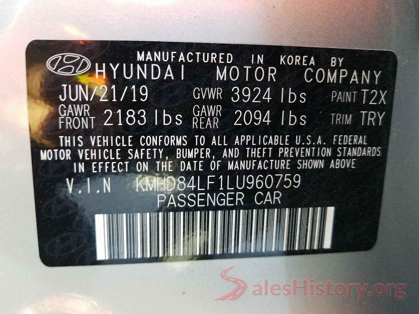 KMHD84LF1LU960759 2020 HYUNDAI ELANTRA