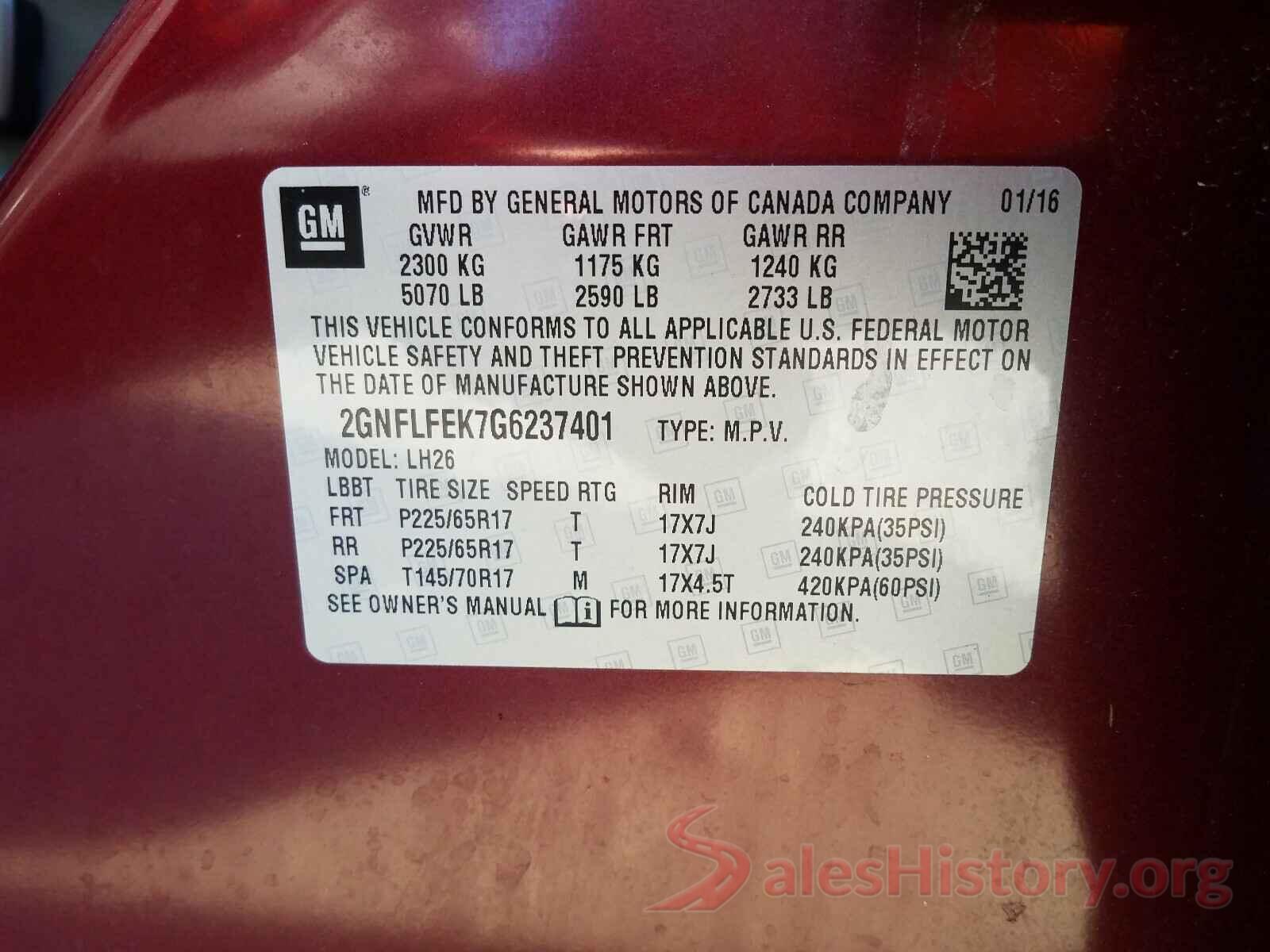 2GNFLFEK7G6237401 2016 CHEVROLET EQUINOX