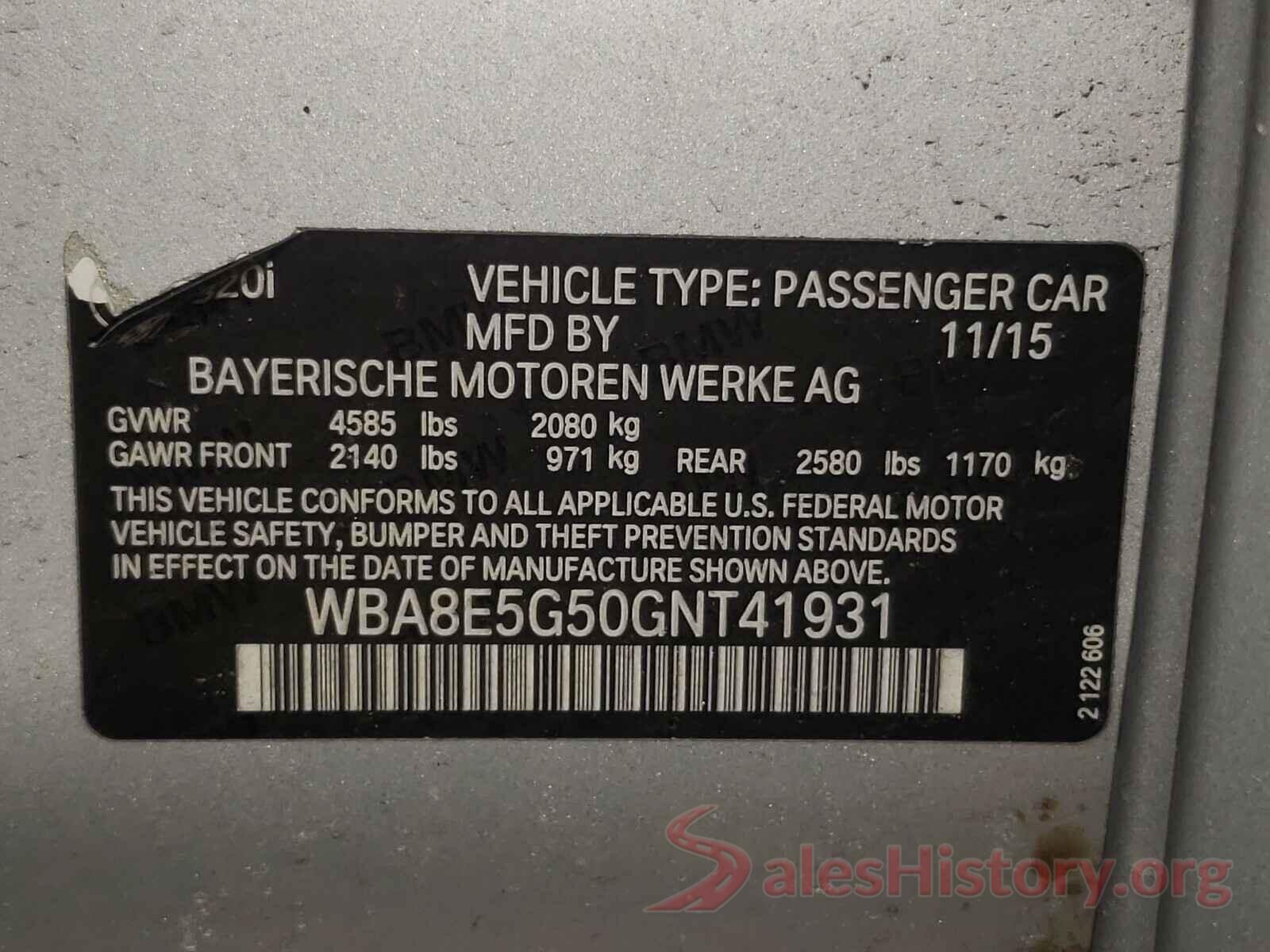 WBA8E5G50GNT41931 2016 BMW 3 SERIES