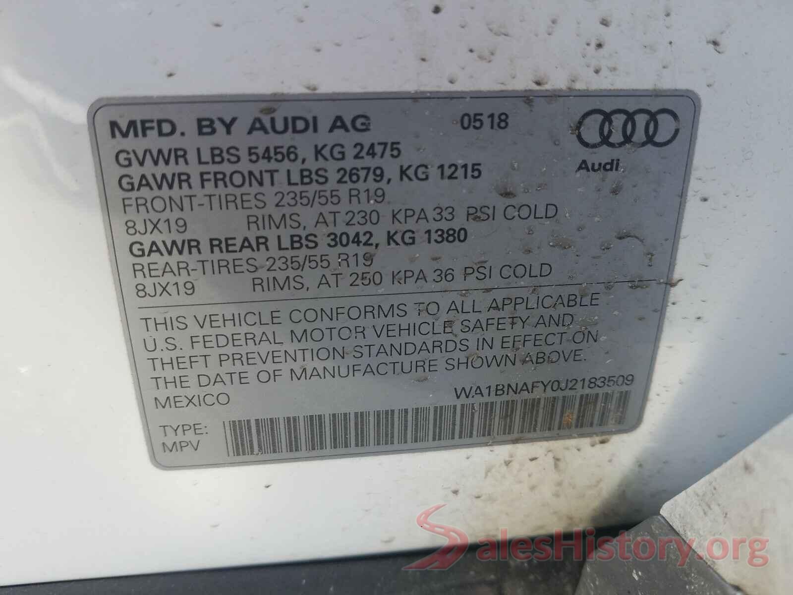 WA1BNAFY0J2183509 2018 AUDI Q5