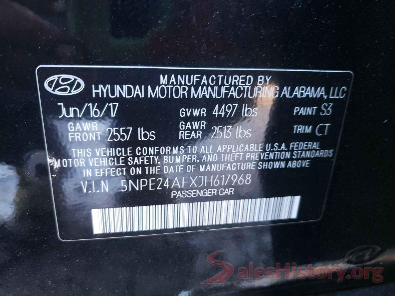 5NPE24AFXJH617968 2018 HYUNDAI SONATA