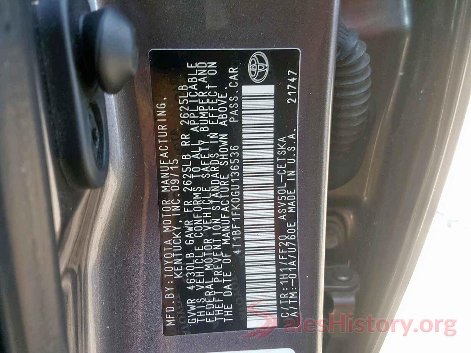 4T1BF1FK0GU136536 2016 TOYOTA CAMRY