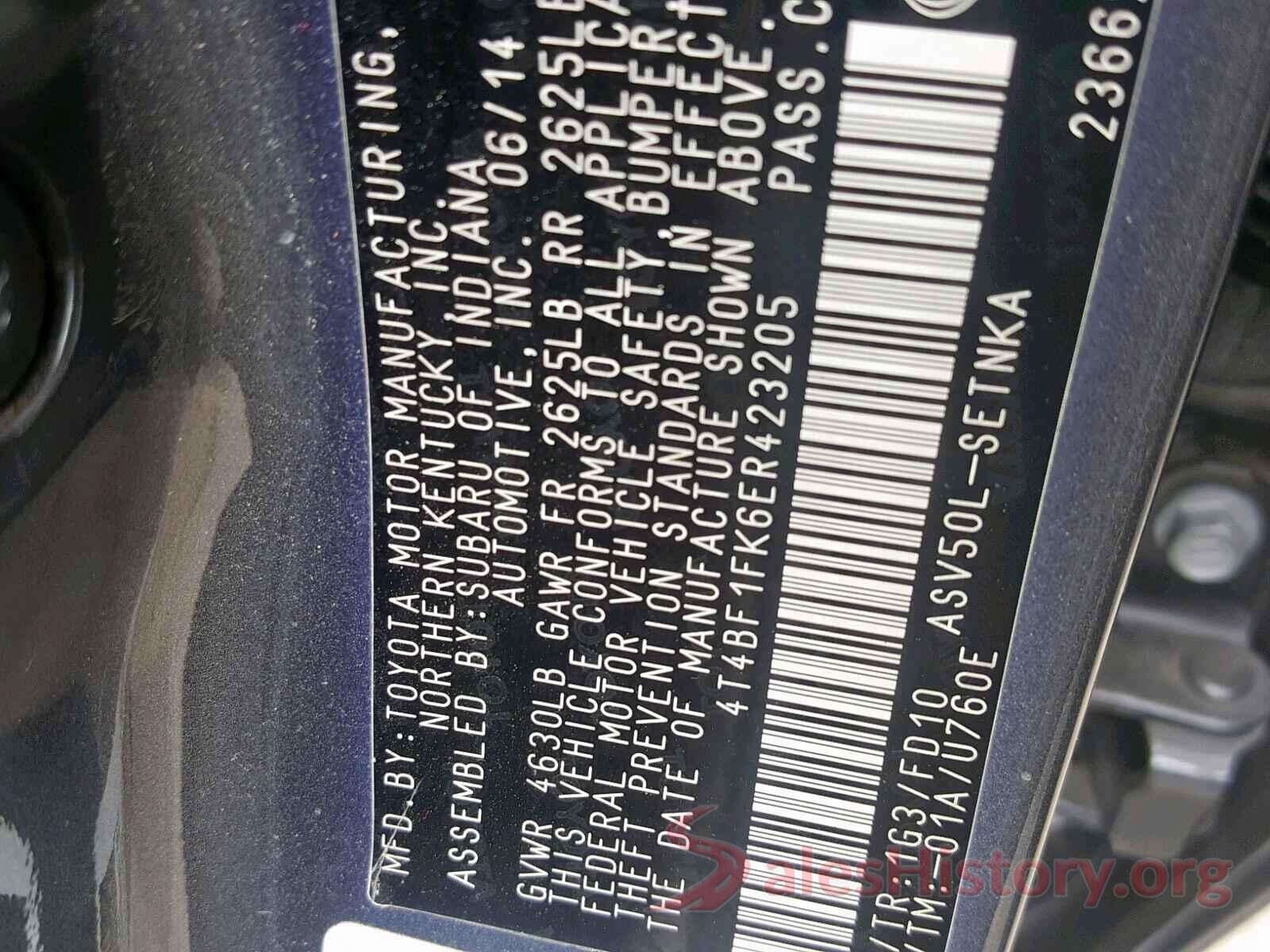 4T4BF1FK6ER423205 2014 TOYOTA CAMRY