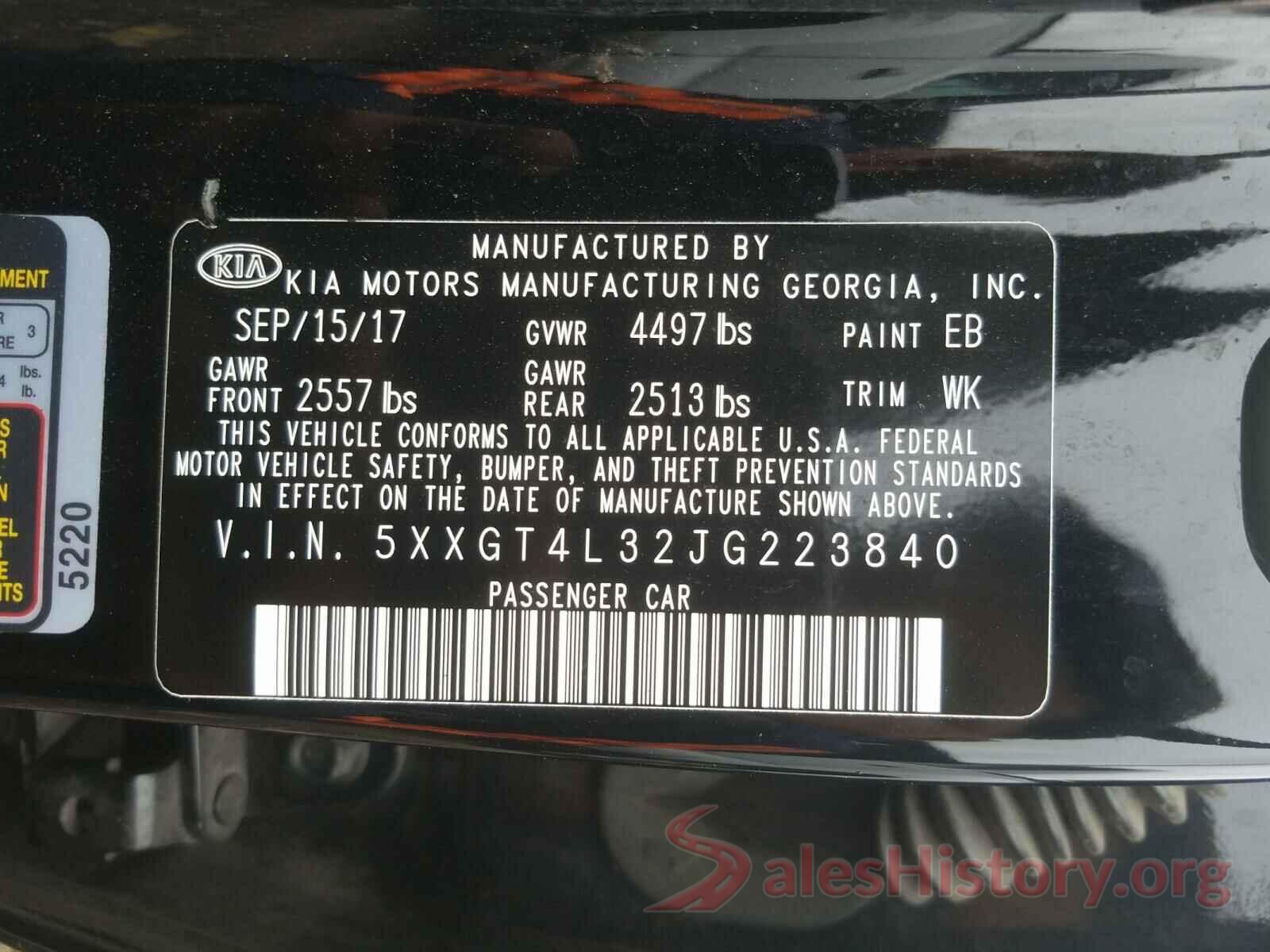 5XXGT4L32JG223840 2018 KIA OPTIMA