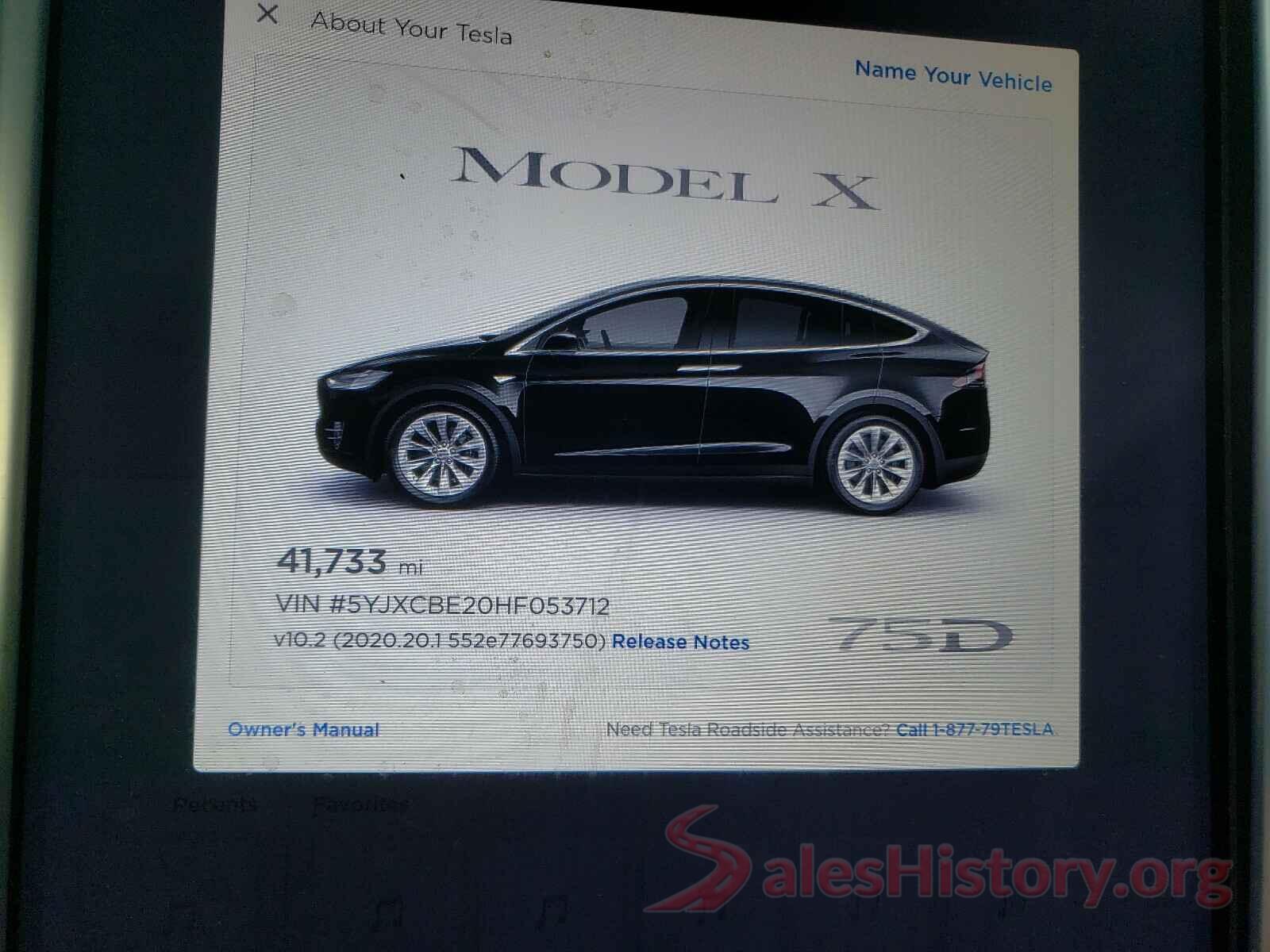 5YJXCBE20HF053712 2017 TESLA MODEL X