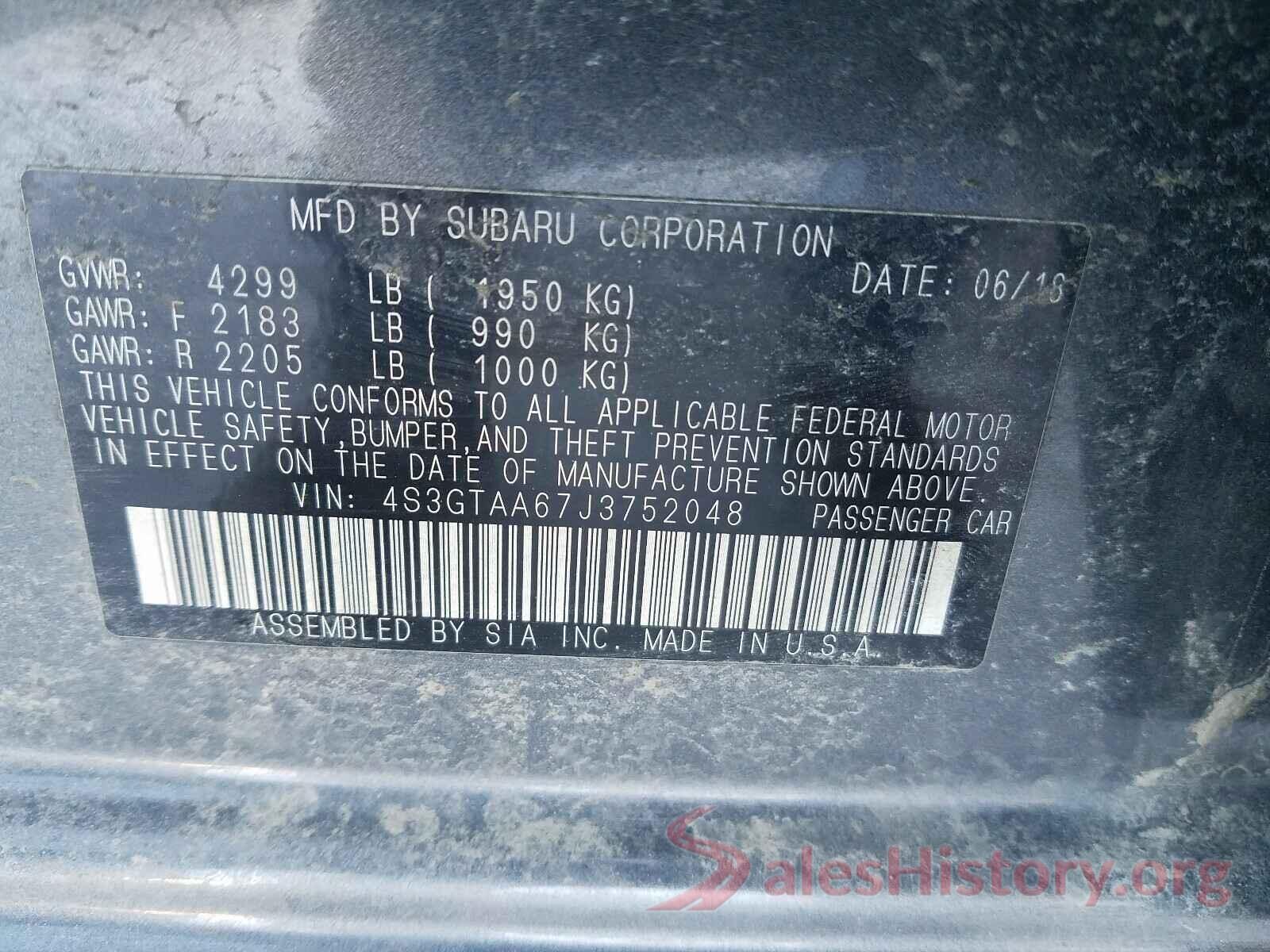 4S3GTAA67J3752048 2018 SUBARU IMPREZA