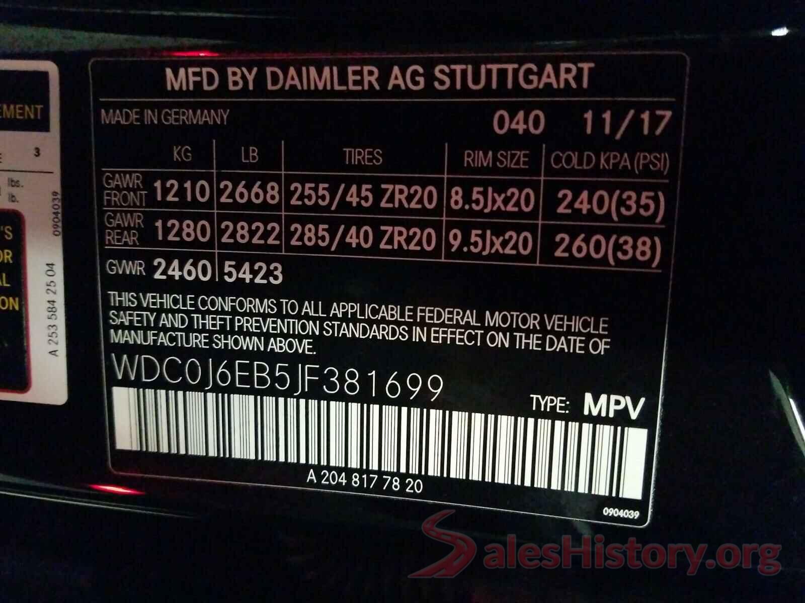 WDC0J6EB5JF381699 2018 MERCEDES-BENZ G CLASS