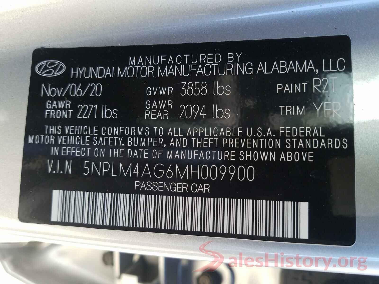 5NPLM4AG6MH009900 2021 HYUNDAI ELANTRA