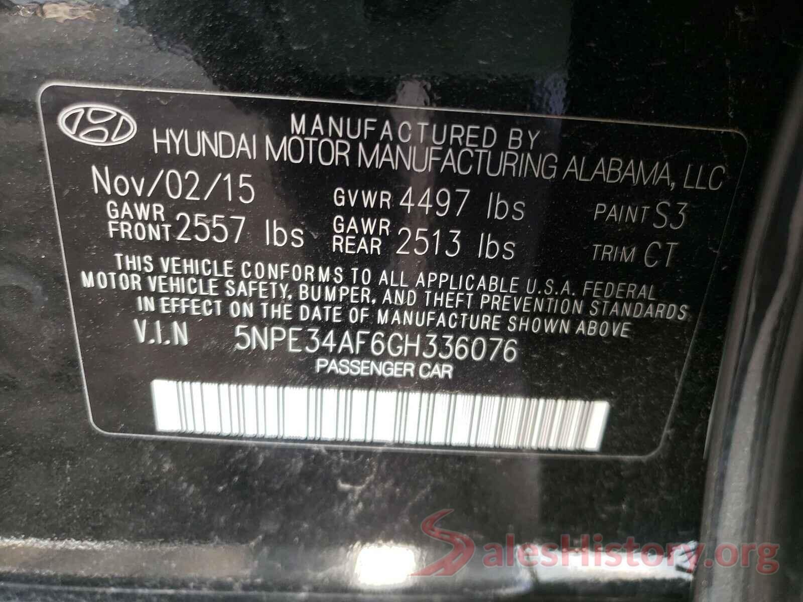 5NPE34AF6GH336076 2016 HYUNDAI SONATA