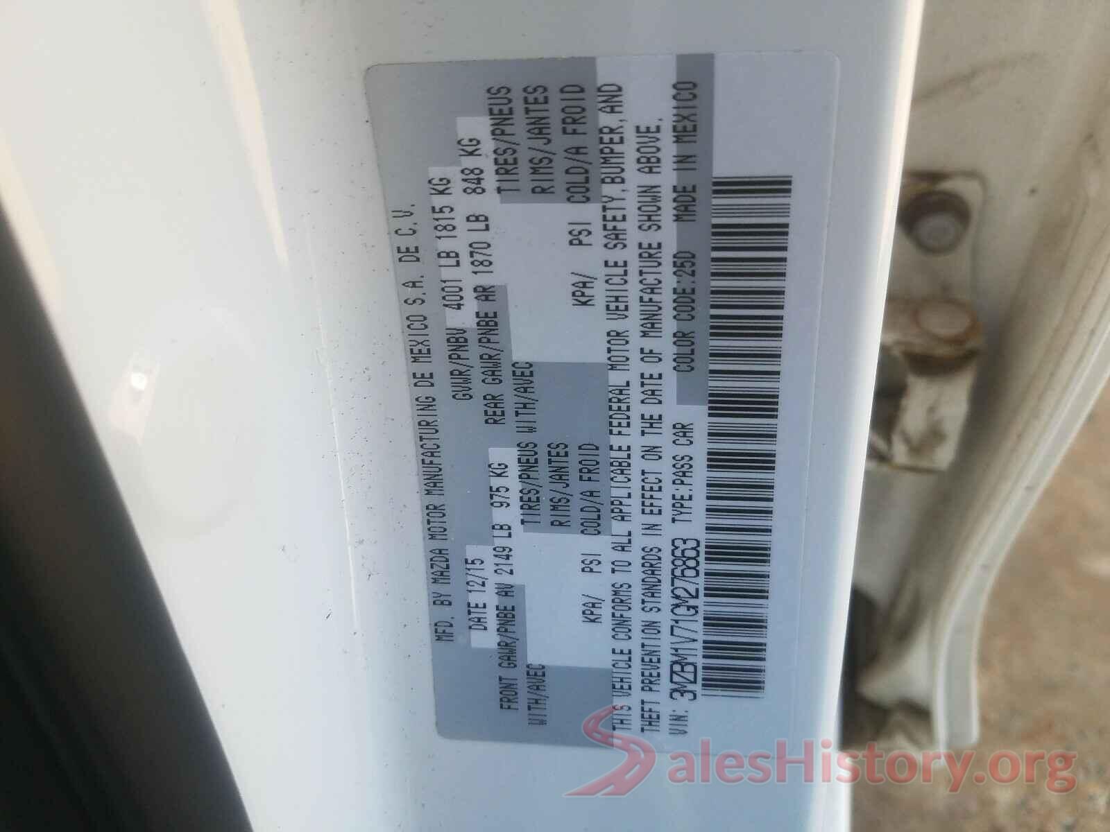 3MZBM1V71GM276863 2016 MAZDA 3