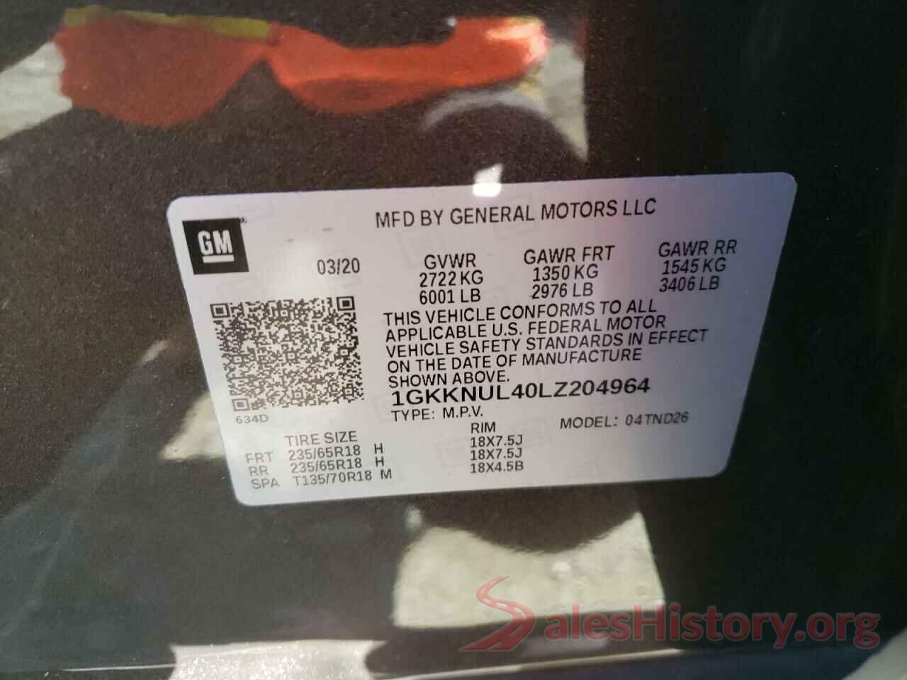 1GKKNUL40LZ204964 2020 GMC ACADIA