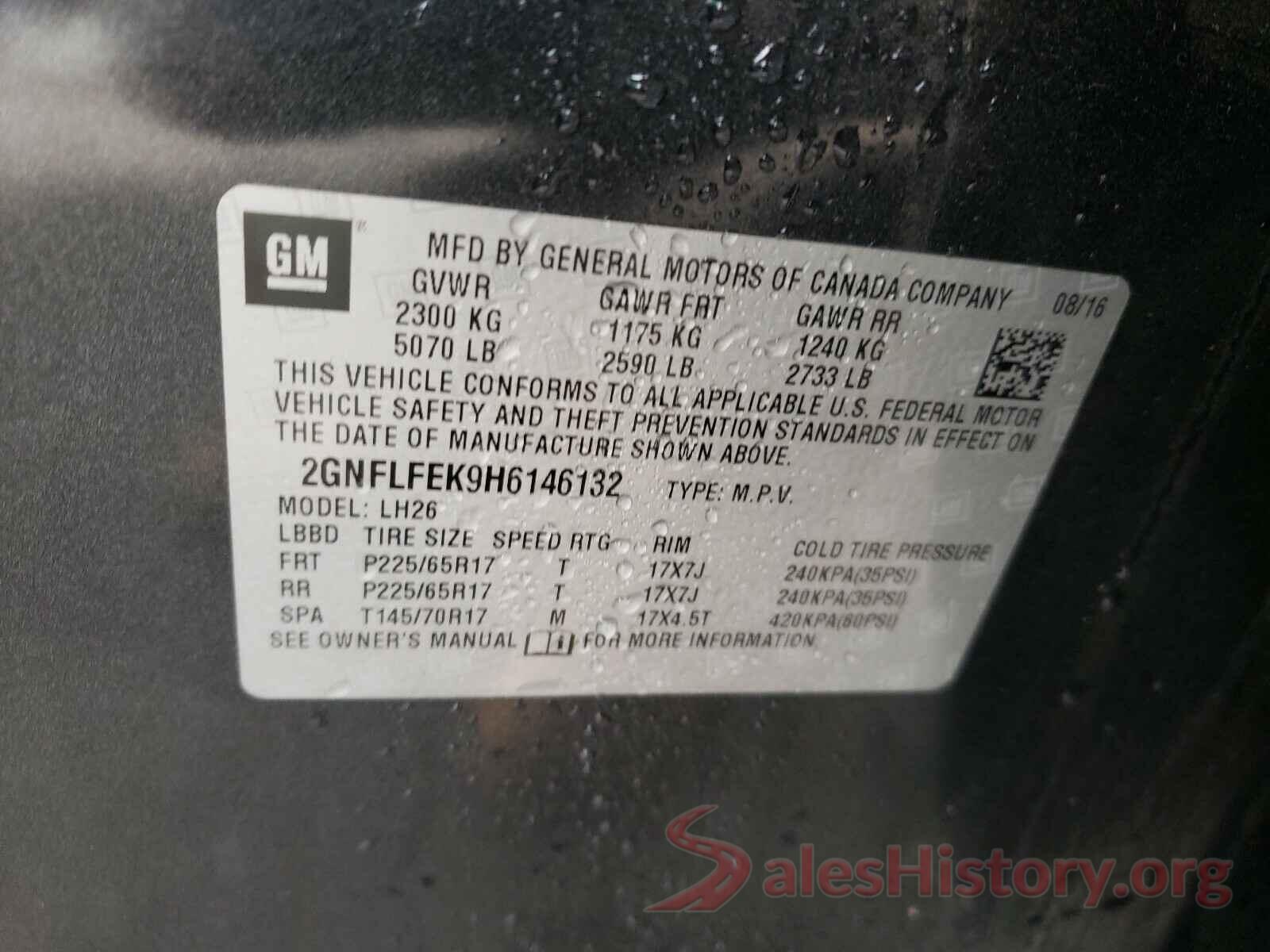 2GNFLFEK9H6146132 2017 CHEVROLET EQUINOX