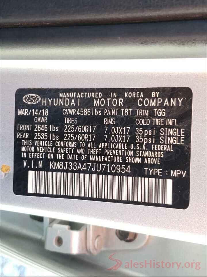 KM8J33A47JU710954 2018 HYUNDAI TUCSON